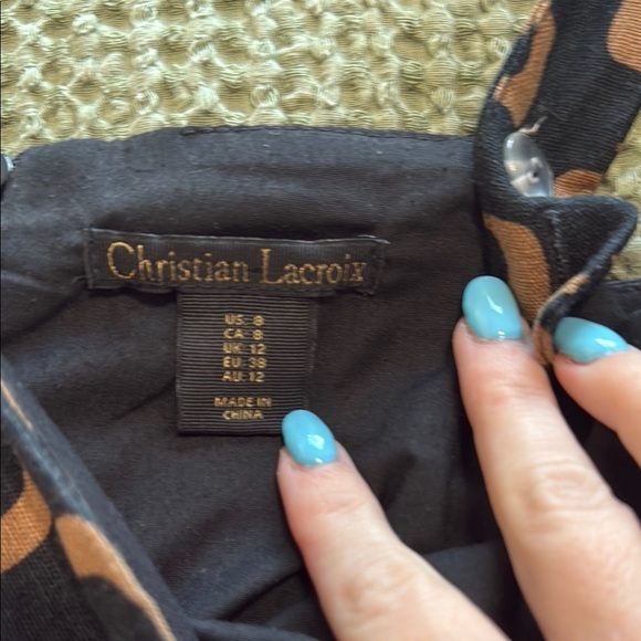 Christian Lacroix Black and Brown Maxi Dress 8 - Picture 2 of 4